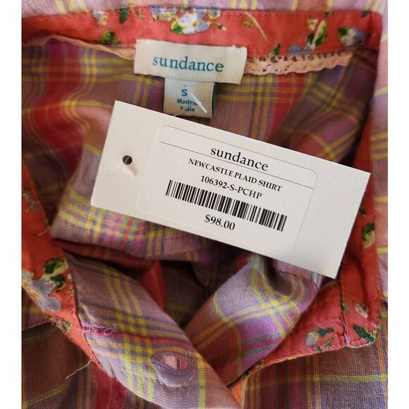 Sundance Newcastle Plaid Button Front Top Size Small NWT - Picture 6 of 7